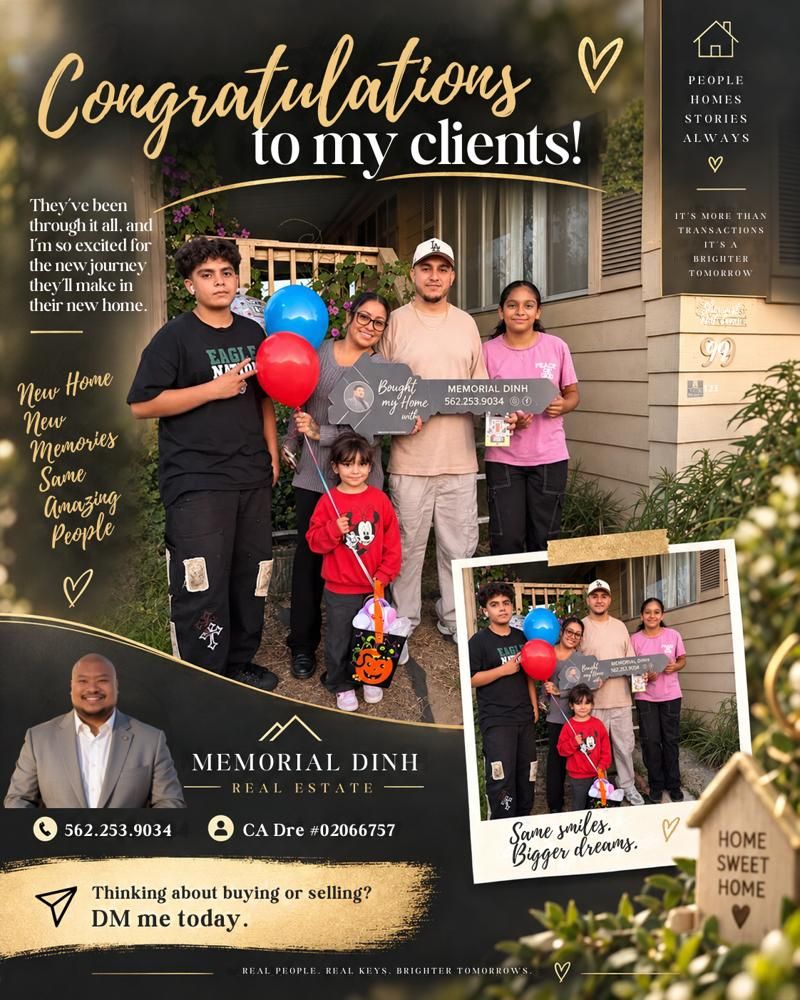 Congratulations to my clients on their new home
